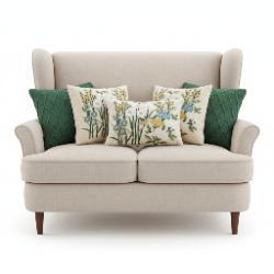 SOGA 5PC Botanical Garden & Meadow with Forest Green Diamond Knit Pillow Covers