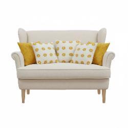 SOGA 5PC Sunshine Yellow Diamond Knit & Retro Daisy Chain Decorative Pillow Set