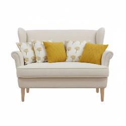 SOGA 5PC Sunny Dandelion Print & Sunshine Yellow Diamond Knit Pillowcase Set