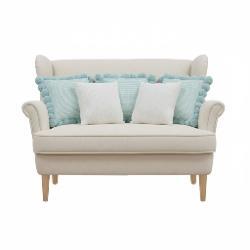 SOGA 5PC Light Blue Ribbed Pom-Pom & Cable Knit Pure Pillow Cover Set Home Décor