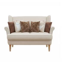 SOGA SOGA 5PC Plush Brown Faux Fur, Rust Leather-Look & Cat Silhouette Pillow Cover Set