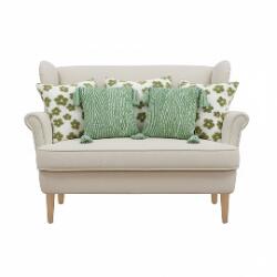 SOGA SOGA 5PC Garden Bloom Floral & Sage Chevron Tassel Decorative Pillow Cover Set