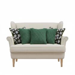 SOGA 5PC Black Floral Green Trim & Forest Green Diamond Knit Pillowcases Set