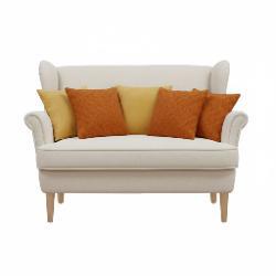 SOGA 5PC Burnt Orange Diamond Knit & Golden Yellow Velvet Decorative Pillow Cover Set