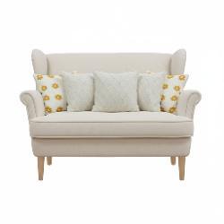 SOGA 5PC Retro Daisy Chain & Cream Cable Knit Diamond Pillow Covers Cozy Set 45cm