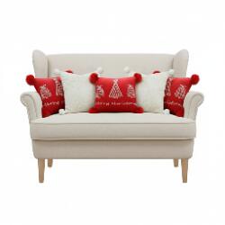 SOGA 5PC Red Christmas Tree & Cream Holiday Pillowcases Decorative Set 45cm Home