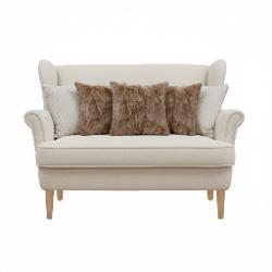 SOGA 5PC LuxeFur Brown & Neutral Beige Floral Linen Pillowcase Set Cozy Elegant