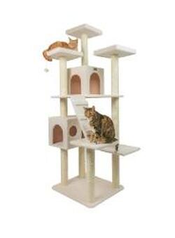 Cat Tree Multi Levels Condos Real Wood Classic Ivory Cat Tree Multi Levels Condos B7701 - B7701