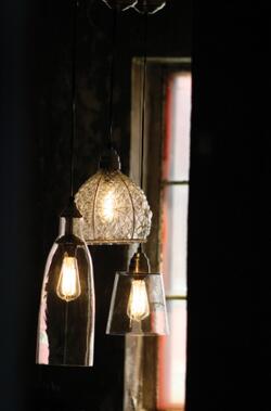 Kalalou Caged Glass Pend Lamp W Brushed Nickel Cap And Canopy