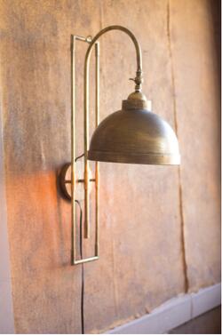 Kalalou Metal Wall Light With Antique Brass Finish
