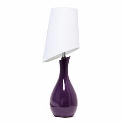 Curved Purple Ceramic Table Lamp Elegant Designs Curved Purple Ceramic Table Lamp with Asymmetrical White Shade