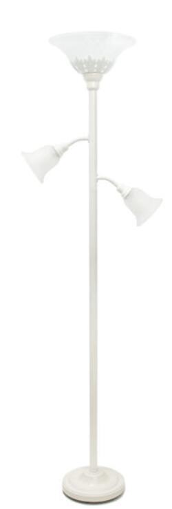 All the Rages, Inc. Elegant Designs 3 Light Floor Lamp with Scalloped Glass Shades