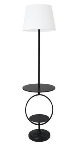 All the Rages, Inc. Elegant Designs Bedside Nightstand End Table Dual Shelf Decorative Floor Lamp