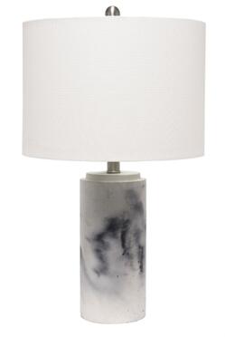 All the Rages, Inc. Lalia Home Marbleized Table Lamp with White Fabric Shade