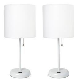 All the Rages, Inc. LimeLights Stick Lamp with USB charging port and Fabric Shade 2 Pack Set