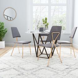 Zuo Modern Contemporary Inc Chloe Dining Chair (Set of 2) Gray & Gold