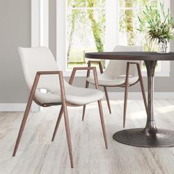 Zuo Modern Contemporary Inc Desi Dining Chair (Set of 2) Beige & Walnut