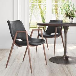Zuo Modern Contemporary Inc Desi Dining Chair (Set of 2) Black & Walnut