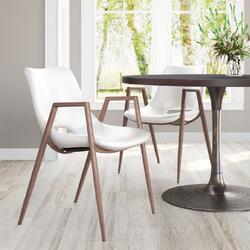 Zuo Modern Contemporary Inc Desi Dining Chair (Set of 2) White & Walnut