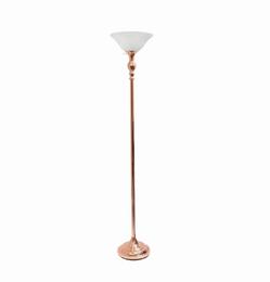 All the Rages, Inc. Lalia Home Classic 1 Light Torchiere Floor Lamp with Marbleized Glass Shade