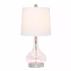 All the Rages, Inc. Lalia Home Rippled Glass Table Lamp with Fabric Shade