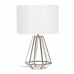 All the Rages, Inc. Lalia Home Transparent Triagonal Table Lamp, Brass