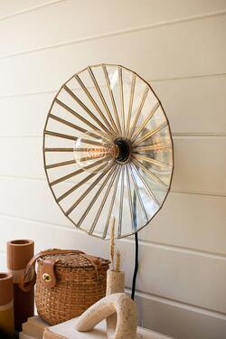 Kalalou Glass And Iron Wall Sconce Lamp