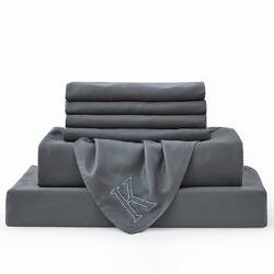 KRT Investments LLC dba Bambusa Sheets Grey Bambusa 7-Piece Sheet Set