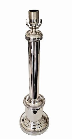 Corbell Silver Lamp   with Rope Border English Silver Plate 26"H Without Shade