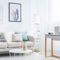 All the Rages, Inc. Simple Designs 62.5" Round Modern Shelf Etagere Organizer Storage Floor Lamp with 2 USB Charging Ports, 1 Charging Outlet and Linen Shade