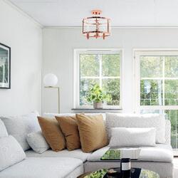 All the Rages, Inc. Lalia Home 3-Light 13" Industrial Farmhouse Glass and Metallic Accented Semi-flushmount