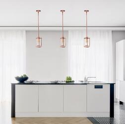 All the Rages, Inc. Lalia Home 1-Light 9.25" Modern Farmhouse Adjustable Hanging Cylindrical Clear Glass Pendant Fixture with Metal Accents