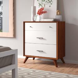 Alpine Furniture Flynn 3 Drawer Two Tone Small Chest