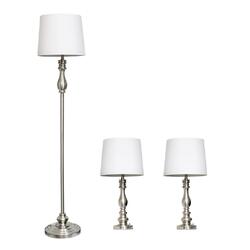 Lalia Home Perennial Morocco Classic 3 Piece Metal Lamp Lalia Home Perennial Morocco Classic 3 Piece Metal Lamp Set (2 Table Lamps, 1 Floor Lamp)