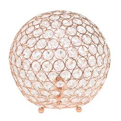 All the Rages, Inc. Lalia Home Elipse Medium Contemporary Metal Crystal Round Sphere Glamourous Orb Table Lamp